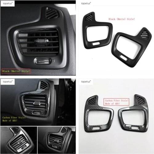 Lapetus Accessories Fit For Jeep Compass 2017 - 2020 ABS Front Dashboard Air Conditioning AC Outlet Vent Molding Cover Kit Trim