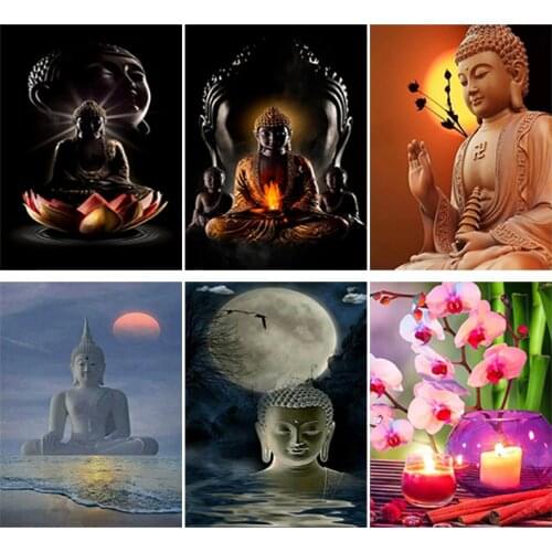 DIY 5D Diamond Painting Full Round Square Resin Mosaic Diamond Embroidery Cross Stitch Kits Wall Art Decor Zen meditation