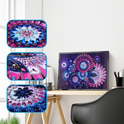 5D Diamond Embroidery Purple Abstract Flowers Special Shaped Diamond Painting Needlework Rhinestone Home Decor Gift Cross Stitch