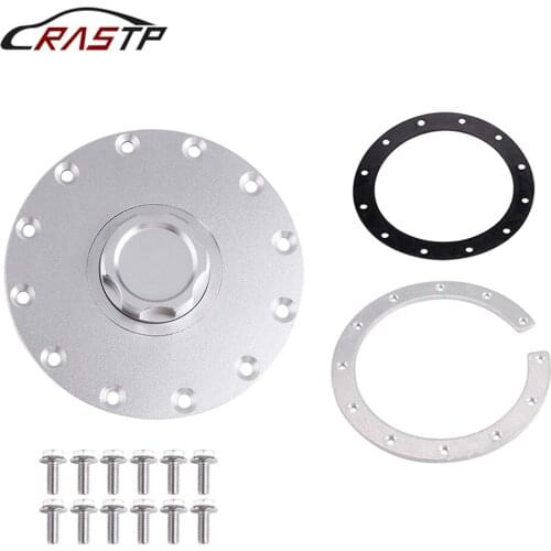 Billet Aluminum Universal Fuel Cell/Surge Tank Cap with 12 Bolting Holes CAR PART with Opening for RI Fuel Cells RS-OCC042