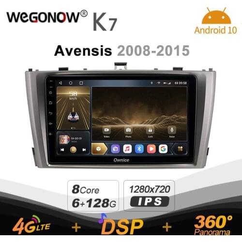 Ownice K7 Android 10.0 Car Radio Stereo for Toyota Avensis 2008 - 2015 Support 4G LTE 360 2din Auto Audio System 6G+128G SPDIF