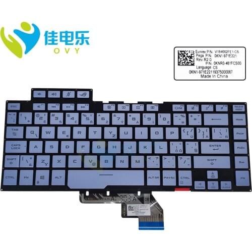 Czech CS RGB backlit keyboard for Asus ROG Zephyrus GX502CV GX502LWS Strix Scar G GM502 light blue keyboards New 0KNR0 461FCS00