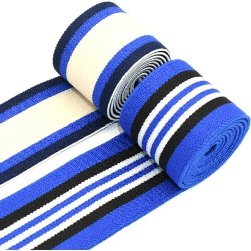 1.5“Blue Waistband Elastic Elastic Band Striated Elastic Webbing Jacquard Elastic Bag Webbing DIY Garment Textile Sewing