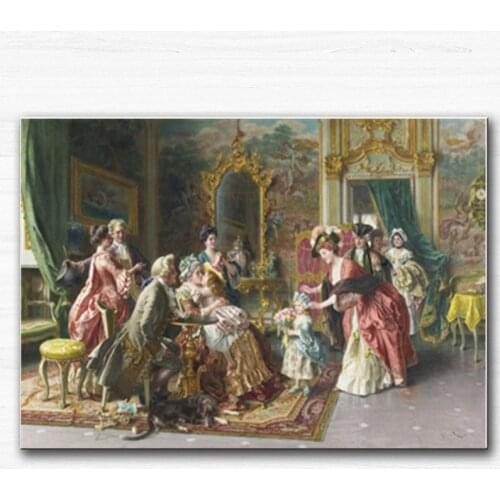 European classical noble court Painting Home Decor Canvas Printings HD Print Wall Art Picture for Living room Decor Unframed