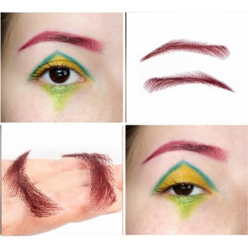 FXVIC human hair lace red eyebrows /False eyebrow wigs extensions for bright makeup