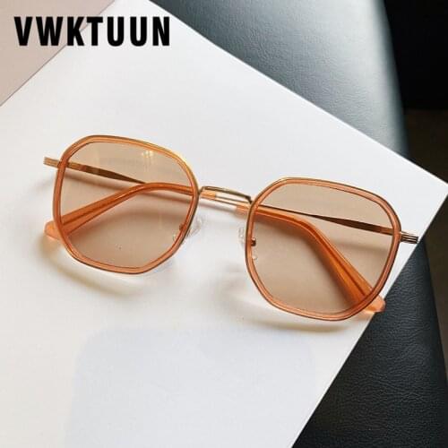 VWKTUUN Fashion Sunglasses Women Men Vintage Square Sunglasses Clear Lens Shades TR Frame Sun glasses Oversized Sunglass
