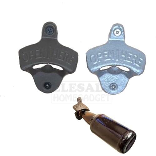 Wall Mounted Bottle Opener With Screws Heavy Duty Cast Iron Vintage Design Home Kitchen Bar Beer Opener Party Tool