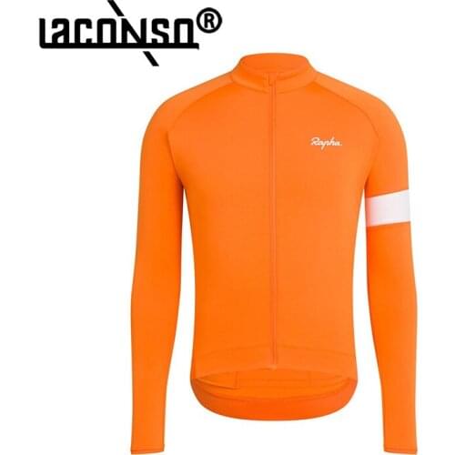 LACONSO 2021 New Cycling Jersey Mens Long-Sleeved Fleece Reflective Rainproof Windbreaker Road Mountain Bike Clothing Colourful