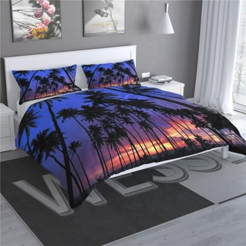 Beach Palm Tree Duvet Cover Landscape Bedding Set Home Queen King Size Quilt Cover Pillowcase Set Single Double Bed Cover Nordic