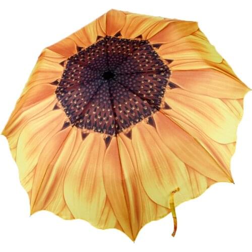 Sunflower Tri-fold Gift Umbrella UV Sunscreen Umbrella Fold Creative Sunflower Umbrella Umbrella Rain Women