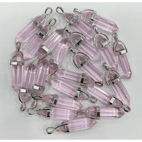 Fashion stone glass crystal pillar Pendants & necklaces for making Jewelry charm pendulum 24pcs/lot Free shipping wholesale