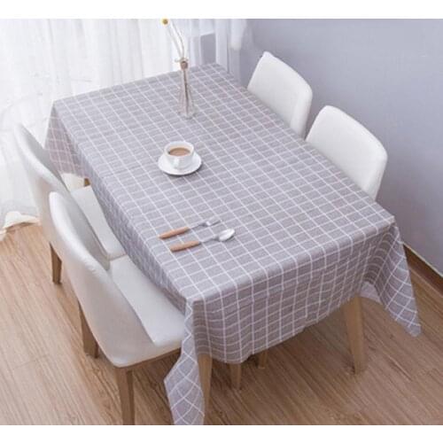 Rectangular Waterproof Tablecloths Oil-proof Tablecloth Grid Printed Dining Tablecloths Anti-scalding Tabl Cover Table Cloth