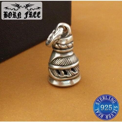 925 sterling silver christmas bell pendant necklace feather patterns pendentif fashion jewelry pendulum colgantes original 2018