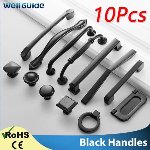 10Pcs Black Handles for Furniture Cabinet Knobs and Drawer Knobs Cabinet Pulls Cupboard Handles Knobs and Kitchen Handles