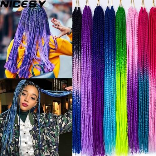 30 Roots/Pack Synthetic Twist Hair Extensions Crochet Hair Braids Senegalese Ombre Colorful Braiding Hair Crochet Braid Hair
