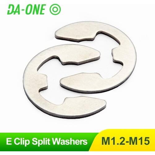 304 Stainless Steel E Clip Split Washer Circlip Retaining Ring Washers M1.2 M1.5 M2 M2.5 M3 M4 M5 M6 M7 M8 M10 Shaft Fastener