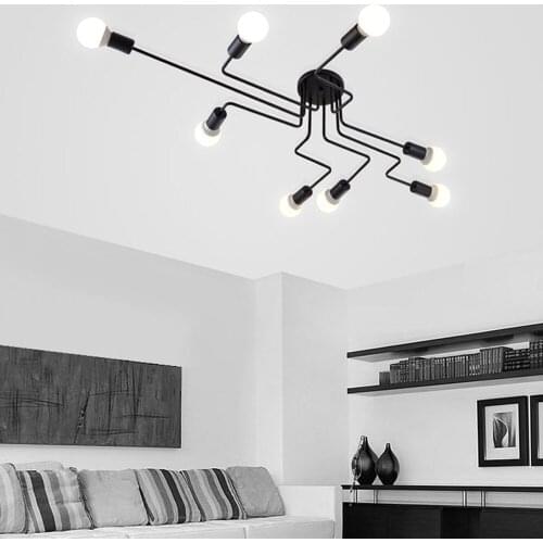 Ceiling Lights Vintage Lamps For Living Room Iluminacion Ceiling Light Wrought Iron Luminaria E27 Bulb Home Lighting Fixtures