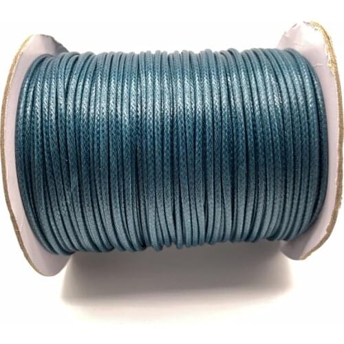 0.5/0.8/1/1.5/2mm Peacock blue Waxed Cotton Cord Waxed Thread Cord String Strap Necklace Rope For Shamballa Bracelet Making