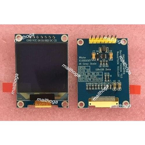1.46 inch 7P SPI White OLED Screen with Adapter Board SSD1327 Drive IC 128*128