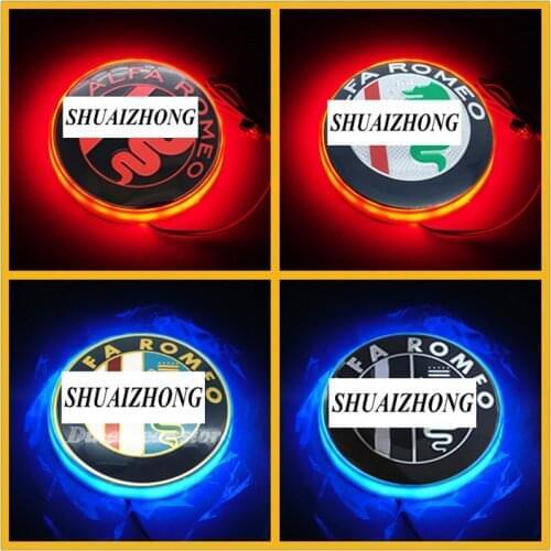 1pcs 3D ALFA ROMEO 75mm Laser Waterproof LED light Car Badge Rear Emblem Running lamp for Mito156 159 166 Giulietta Spider GT