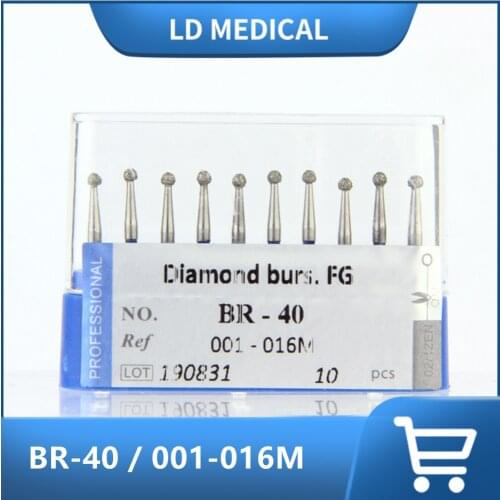 10pcs BR-40 Dental Diamond Burs Drill Ball Round Type Burs dental tools FG 1.6M for Teeth Whitening Tools
