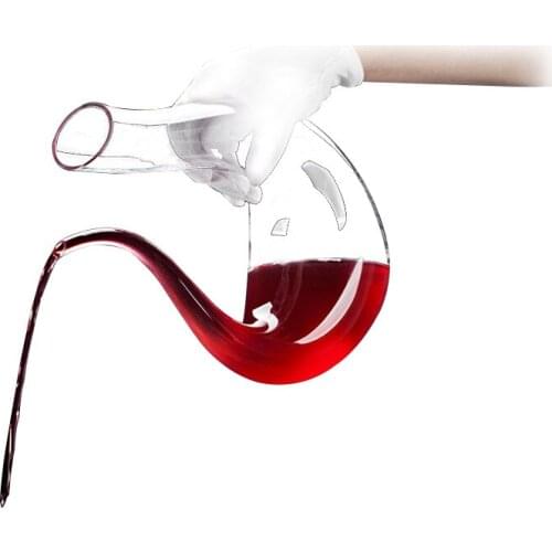 1500ml U-shaped Horn Wine Decanter Handmade Crystal Wine Brandy Champagne Glasses Decanter Bottle Jug Pourer Aerator For Family