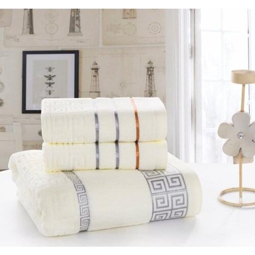 2PCS 100% Cotton Embroidered Towel Sets Towels for Adults Luxury Brand High Quality Soft Face Towels 33x75cm+70x140cm