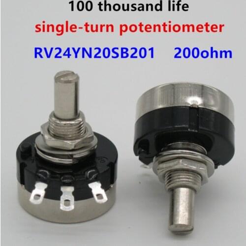 2pcs RV24YN20S B201 200 ohm Carbon film potentiometer single-turn potentiometer