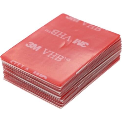20 Pieces / 3M Transparent Tape Rubber Foam Double-Sided Adhesive Strong Paste Red Transparent Bottom Office Stationery 30*40mm
