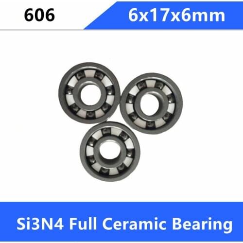 4/10pcs 606 full Si3N4 Ceramic bearing 6x17x6 mm Ceramic deep groove ball bearings 6*17*6mm