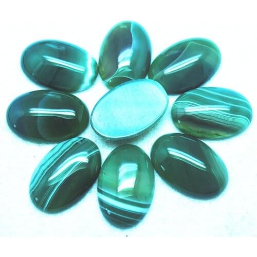 3pcs nature green agate stone cabochons oval shape 20x30mm hot selling jewelry findings wholesale price best one new arrivals