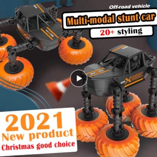 4wd deformation car remote control rock climbing car 2.4g deformation DIY control off-road vehicle toy robot remote control car