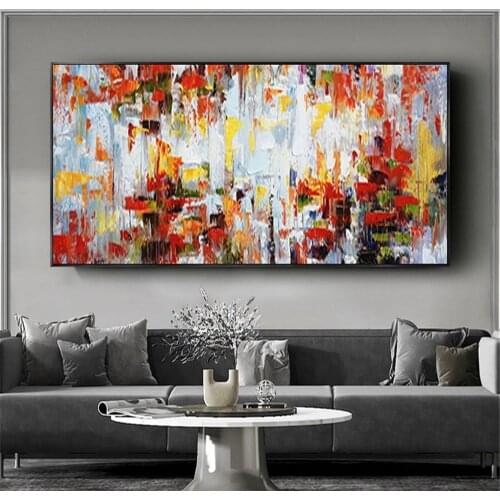 Big 100% hand-painted floral abstract oil painting flowers modern wall art living room no frame picture home decoration painting