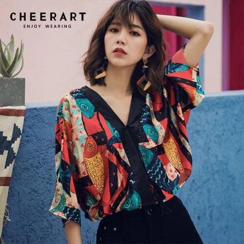 Cheerart Satin Blouses
