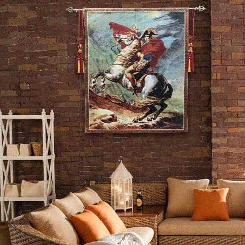 78*87 CM Decorative Painting Napoleon Wall Tapestry 100% Cotton Dobby Retro Luxury Blanket Home Decoration Accessories