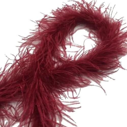 22 colors available! Burgundy Ostrich feather boa about 28g/pc Marabou feather fringes strips for scarf