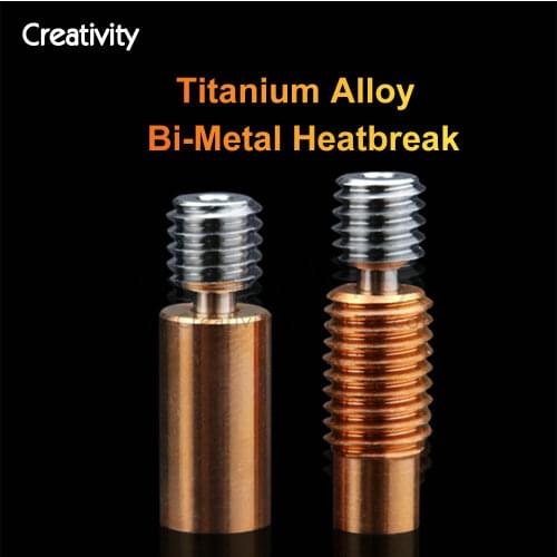 E3D V6 HOTEND V6 MK8 Titanium Alloy Bimetal Heat Insulation Heater Throat for Prusa i3 MK3 Break 1.75MM satin finish