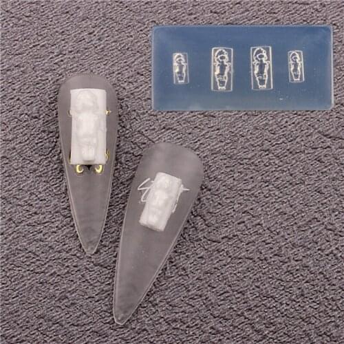 H9ED Angel Series Nail Sticker Ornaments Epoxy Resin Mold Nail Art Decorations Silicone Mould DIY Crafts Jewelry Casting Tools