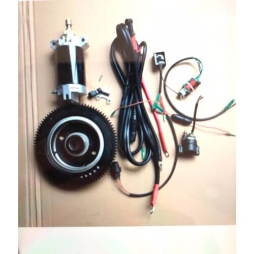 25HP ELECTRIC START KIT FOR YAMAHA & MORE 30HP 2 STROKE 496CC OUTBOARD MARINER STARTER MOTOR FLYWHEEL CHARGE COIL SWITCH RELAY