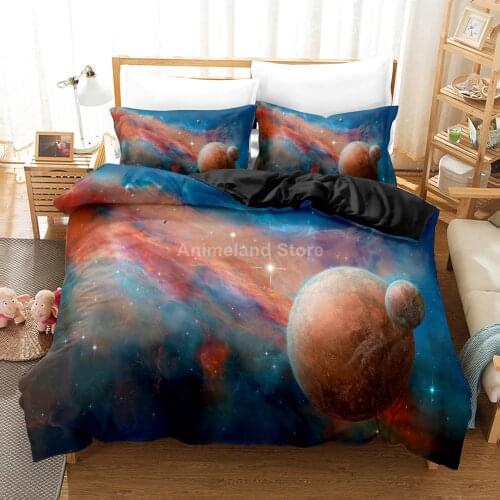 Colorful Galaxy Planet 3d Bedding Set Bed Linen Quilt Duvet Cover Set Home Textile Decor Twin Single Queen King Size Gift Luxury