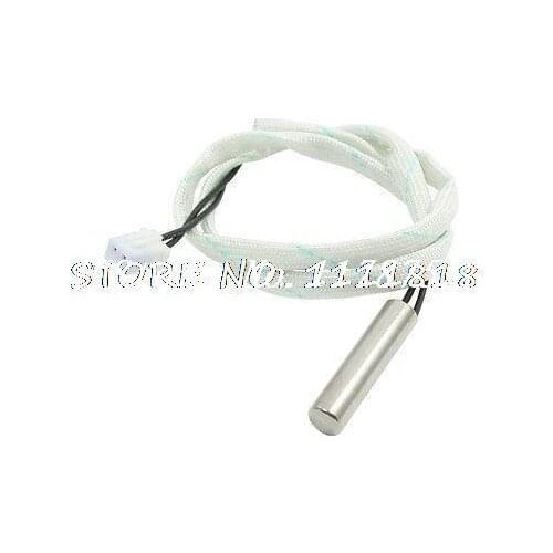 Silver Tone Metal Probe Lead Wired Water Heater Temperature Sensor Switch