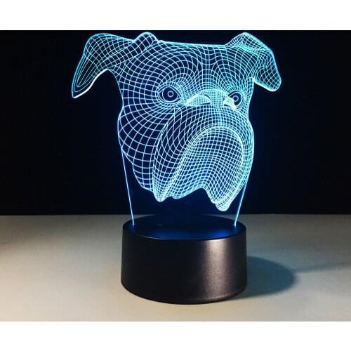 Cute Poor Bulldog 3D Table Lamp LED Night Light 7 Colors Change For Kids Gifts Touch Baby Bedside Sleeping Atmosphere Light