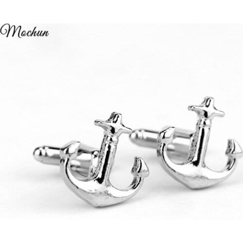 MQCHUN Anchor Cufflinks Nautical Sailing Wedding Groomsmen Nautical Anchor Cuff Links For Mens Brand Cuff Buttons High Quality
