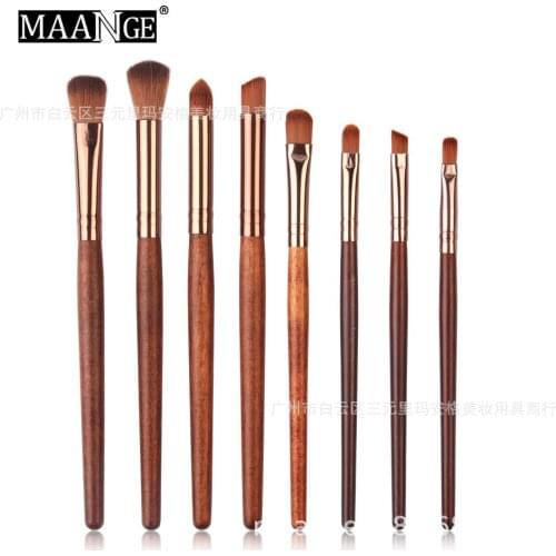 Hot Selling MAANGE 8 Wooden Handle Eye Makeup Brush Set Eye Shadow Brush Cosmetic Tools Gift for Women