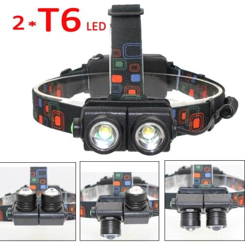 Utral Bright 2x XML T6 LED Headlamp Headlight 4 Mode Head Lamp Light Flashlight Torch Lantern For camping Use 18650 Battery