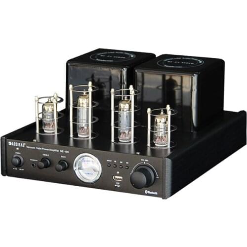 NE10S built-in 4.0 Bluetooth MP3 lossless WAV USB 220V 80W 2.0 channel 6F1 + 6P1 tube Home HIFI tube amplifier