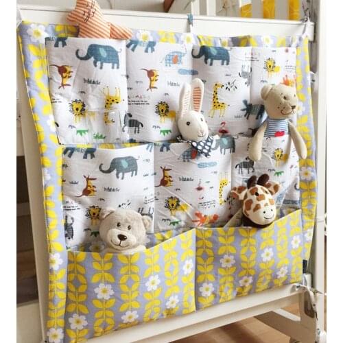 2019 New Muslin tree Baby Cotton Bed Hanging Storage Bag Crib Organizer Toy Diaper Pocket for Crib Bedding Set 60*50cm Hot Sale