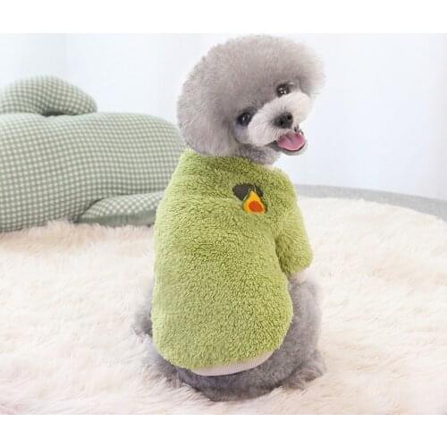 Pet Clothes Dog Hoodie Thick Warm Fleece Sweater Cute Fruit Print Cat and Puppy Dog Clothes Coat