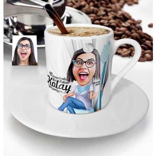 Personalized Women 'S Dentist Cartoon Turkish coffee Cup-3