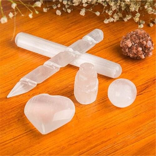 Natural selenite Crystal wand tower meditation reiki healing Mental Clarity selenite crystal remove negative energy 1pcs